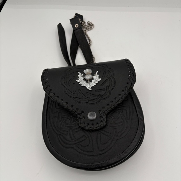 Scottish Double Embossed Scottish Handmade Thistle Badge Kilt Bag